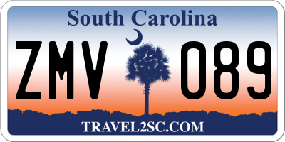 SC license plate ZMV089