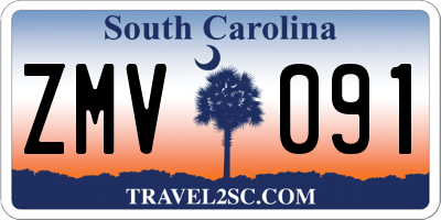 SC license plate ZMV091