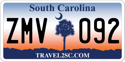 SC license plate ZMV092