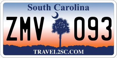SC license plate ZMV093