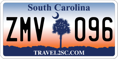 SC license plate ZMV096