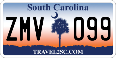 SC license plate ZMV099