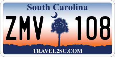 SC license plate ZMV108