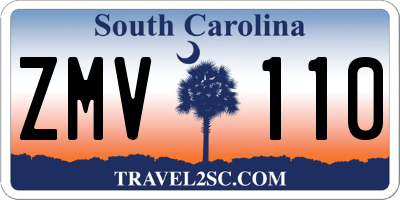 SC license plate ZMV110