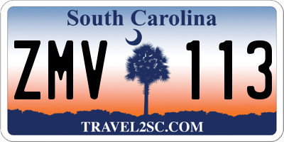 SC license plate ZMV113