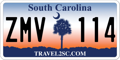 SC license plate ZMV114