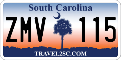 SC license plate ZMV115