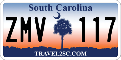 SC license plate ZMV117