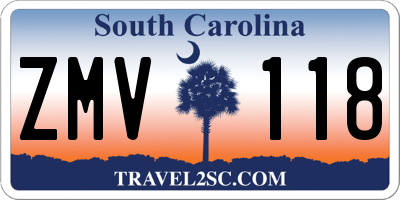 SC license plate ZMV118