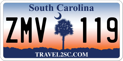 SC license plate ZMV119