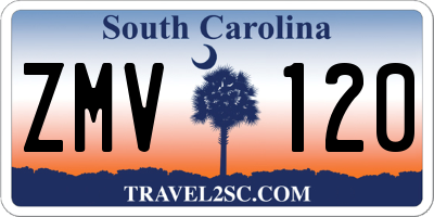 SC license plate ZMV120