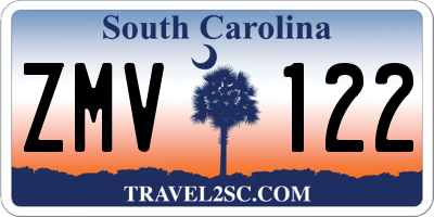 SC license plate ZMV122