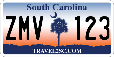 SC license plate ZMV123