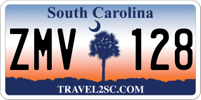 SC license plate ZMV128
