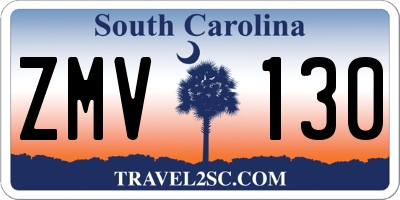 SC license plate ZMV130