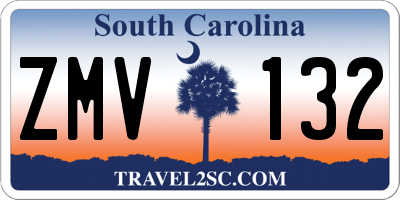 SC license plate ZMV132