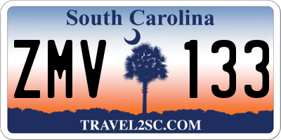 SC license plate ZMV133