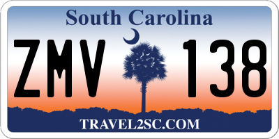 SC license plate ZMV138