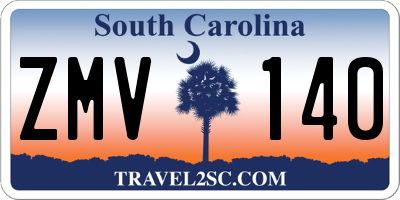 SC license plate ZMV140