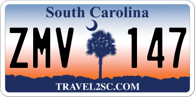 SC license plate ZMV147
