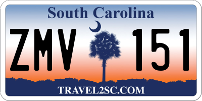 SC license plate ZMV151