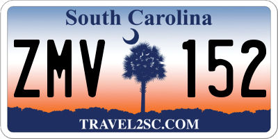 SC license plate ZMV152