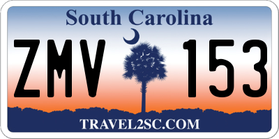 SC license plate ZMV153