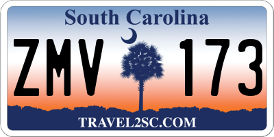 SC license plate ZMV173