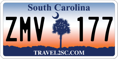 SC license plate ZMV177