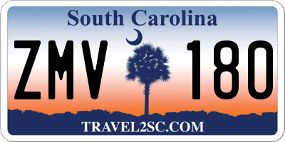 SC license plate ZMV180