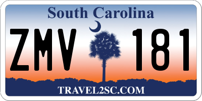 SC license plate ZMV181