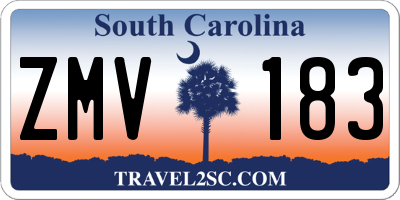 SC license plate ZMV183