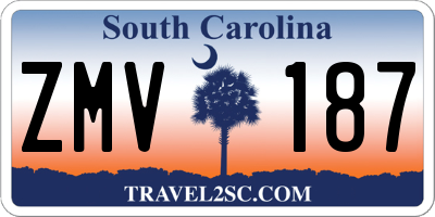 SC license plate ZMV187