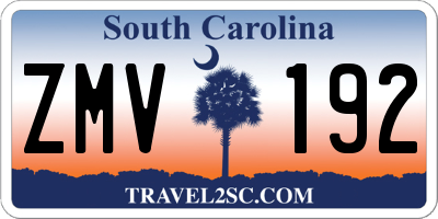 SC license plate ZMV192