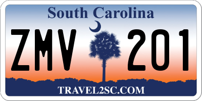 SC license plate ZMV201