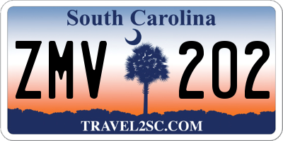 SC license plate ZMV202