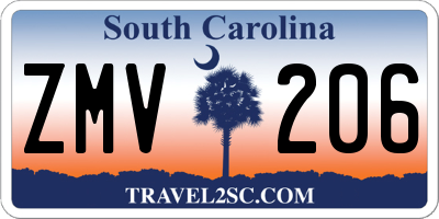 SC license plate ZMV206
