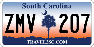SC license plate ZMV207