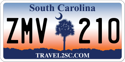 SC license plate ZMV210