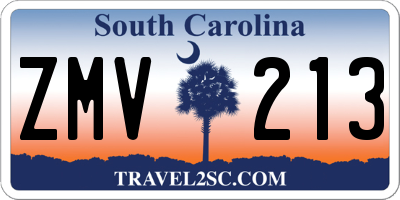 SC license plate ZMV213