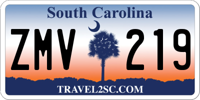 SC license plate ZMV219
