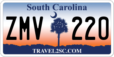 SC license plate ZMV220