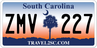 SC license plate ZMV227
