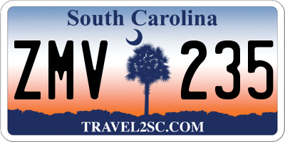 SC license plate ZMV235