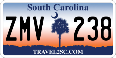 SC license plate ZMV238