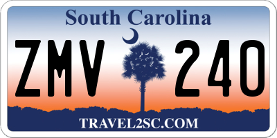 SC license plate ZMV240
