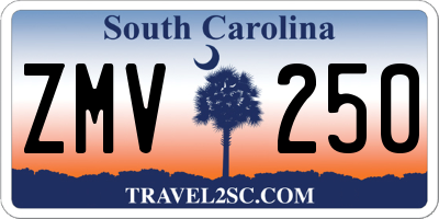 SC license plate ZMV250