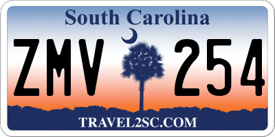 SC license plate ZMV254