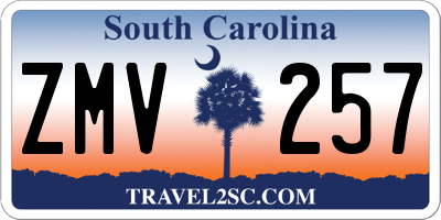 SC license plate ZMV257