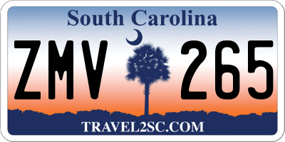 SC license plate ZMV265